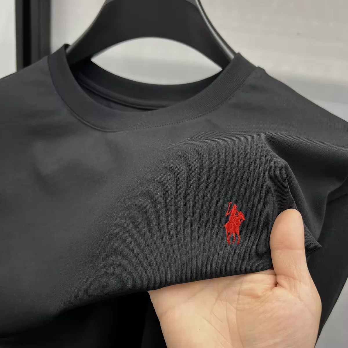 100% pure cotton short sleeve round neck men's T-shirt hot selling luxury brand summer exquisite pony embroidery breathable top - Image 3