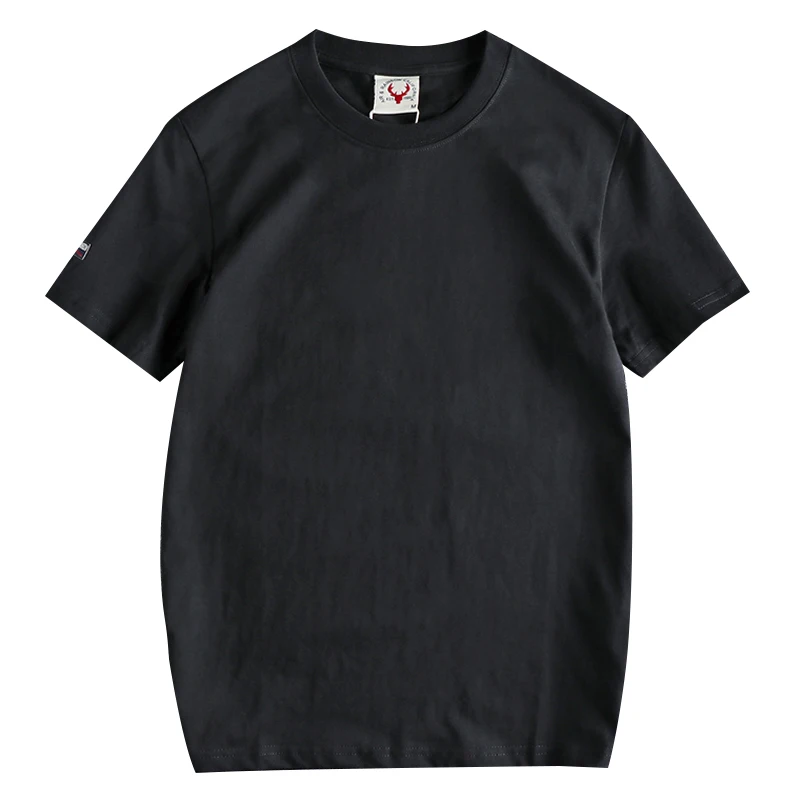 Summer New American Retro Short-sleeved O-neck Solid Color T-shirt Men's Fashion Simple 100% Cotton Washed Casual Sport Tops - Image 5