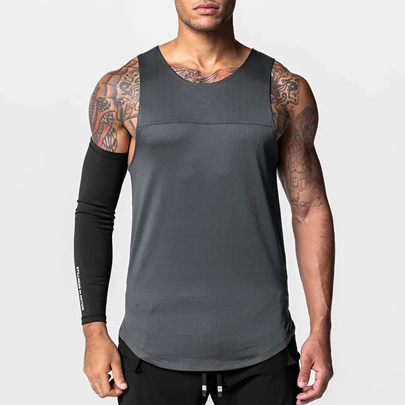 Men's Summer Quick Dry Tank Top Sleeveless T-shirt Gym Fitness Bodybuilding Workout Sports Vest Muscle Athletic Casual Tops Male - Image 4