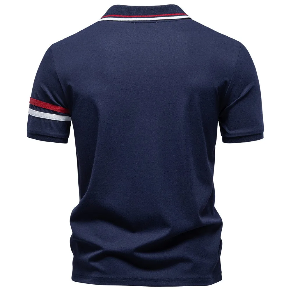 Men's Summer New Lapel Zip Embroidered Polo Shirt Business Casual Soft Breathable Lightweight Stylish Casual Short Sleeve Tops - Image 6