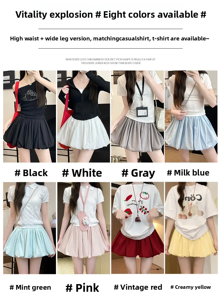 Red Petal Hem Bloom Skirt Women Summer Lightweight High Waist Flattering Fit Anti-Slip Lining Petite A-Line Mini Flowy Skirt - Image 2