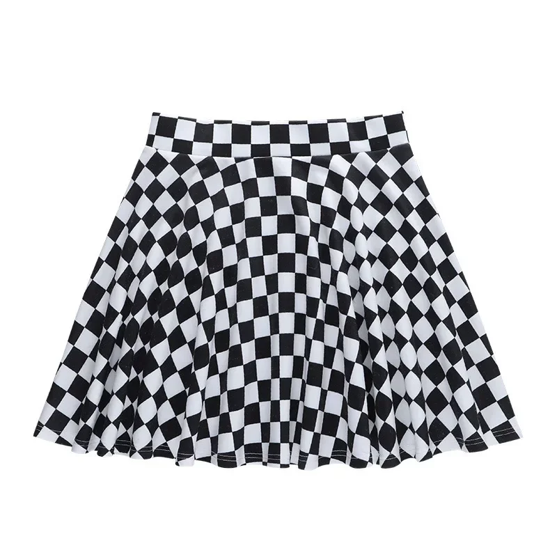 Sexy High Waist Over skirt In Summer Sexy Gothic Y2k Harajuku Dark Girl Contrast Plaid Stitching Skirt - Image 3