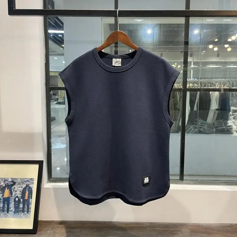 American retro sleeveless T-shirt men loose and fashionable loose and versatile solid color vest top - Image 2