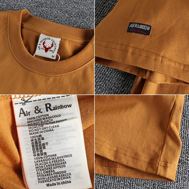 Summer New American Retro Short-sleeved O-neck Solid Color T-shirt Men's Fashion Simple 100% Cotton Washed Casual Sport Tops - Image 4