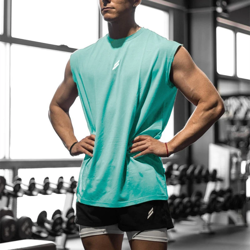 NEW Summer Fitness Sports Tank Top Men Breathable Loose Mesh Training Sleeveless T-shirt Quick Drying vest male Fitness Clothing - Image 2
