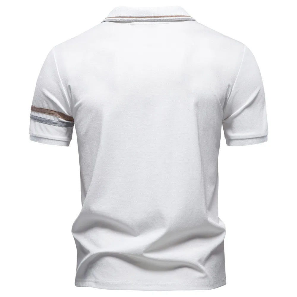 Men's Summer New Lapel Zip Embroidered Polo Shirt Business Casual Soft Breathable Lightweight Stylish Casual Short Sleeve Tops - Image 4