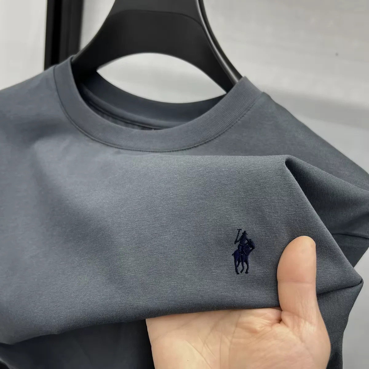 100% pure cotton short sleeve round neck men's T-shirt hot selling luxury brand summer exquisite pony embroidery breathable top - Image 2