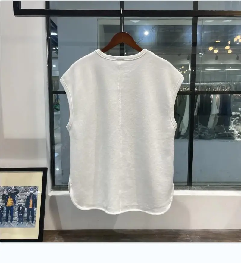 American retro sleeveless T-shirt men loose and fashionable loose and versatile solid color vest top - Image 3
